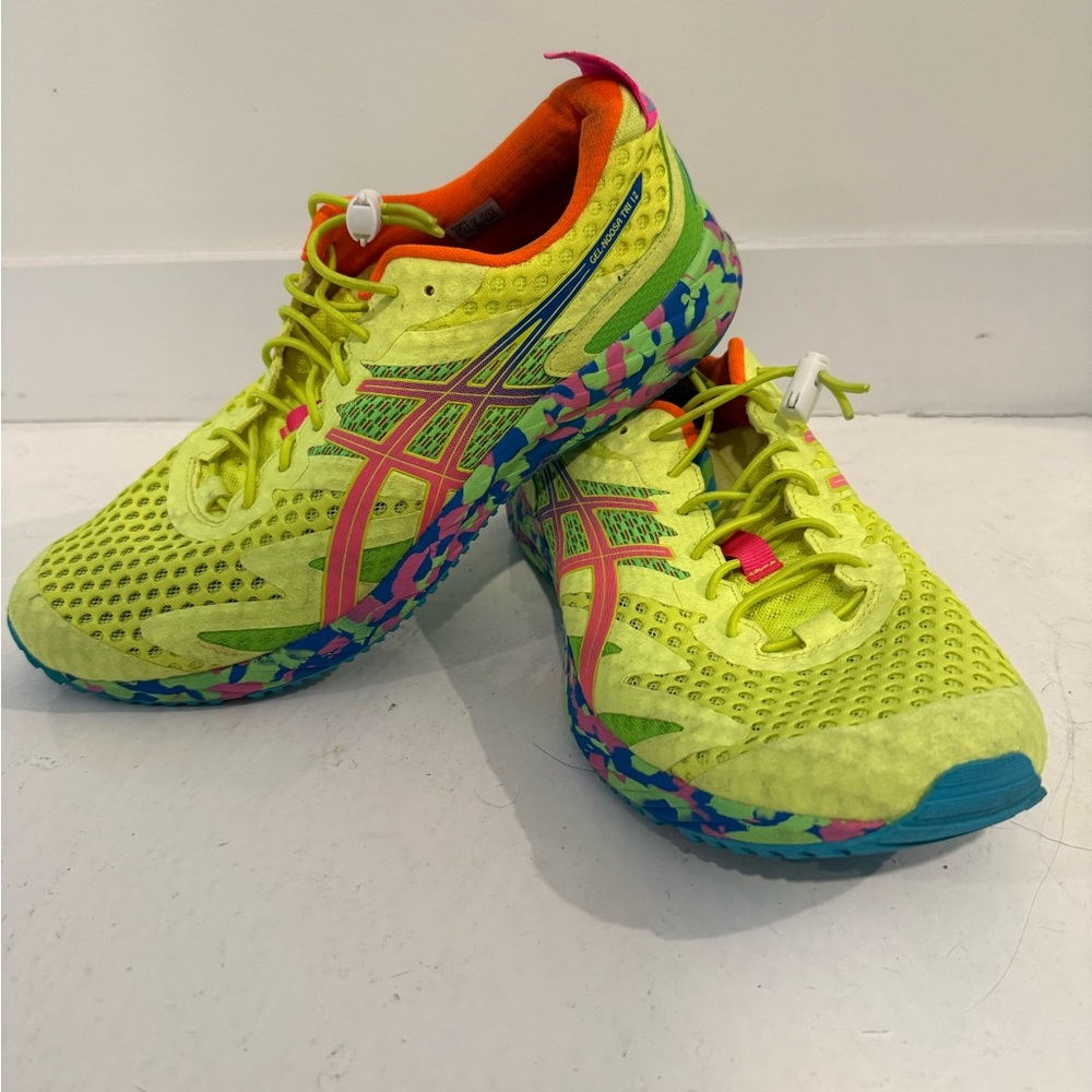 Asics Vibrant Yellow and Pink Athletic Shoes